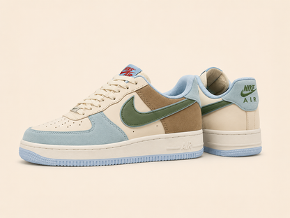 Nike Airforce Premium Bej Mavi Gri
