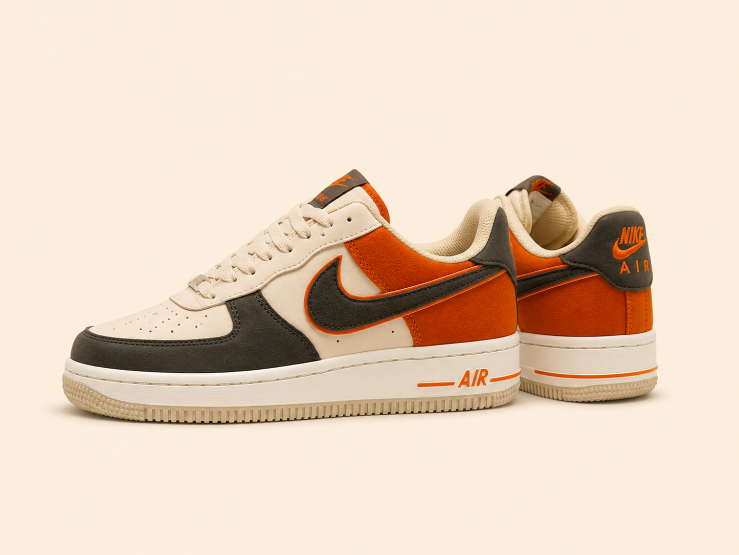 Nike Airforce Premium Bej Füme Turuncu