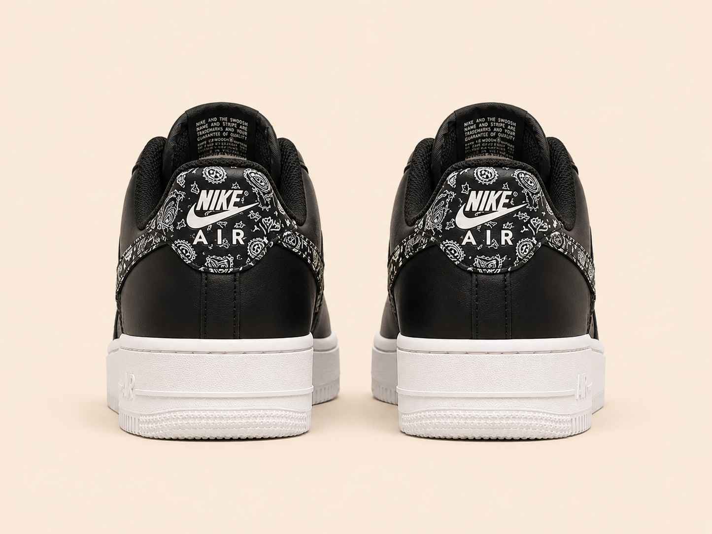 Nike Airforce Desenli Siyah Beyaz