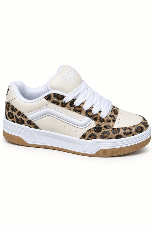 Unisex Premium Günlük Sneaker Leopar Krem