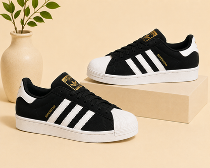 Adidas Superstar Siyah Beyaz Nubuk