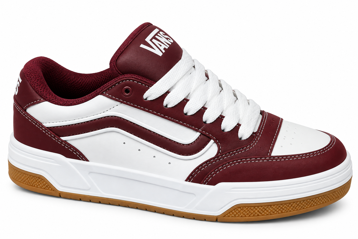 Unisex Premium Günlük Sneaker Bordo Beyaz