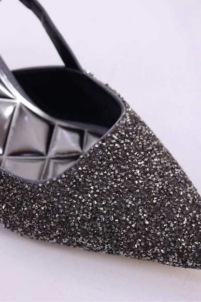 Sivri Burun Taşlı Kadın Topuklu Ayakkabı Stiletto